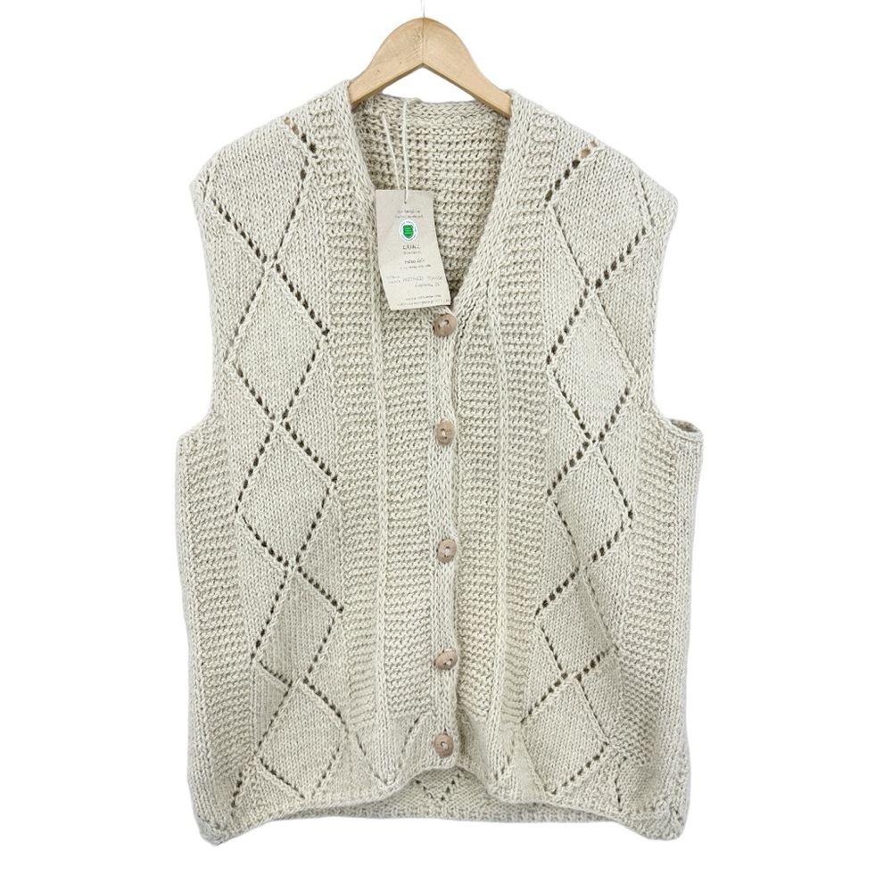 Men's Cream Knit Vest